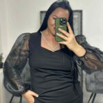 Kokart palaidinė juoda su blizgučiu ir papūstom rankovėm 44 dydis