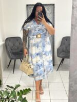 Viskozinė suknelė su dirželiu | Dideli dydžiai